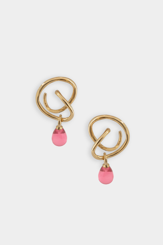 Kara Yoo Maeva Earrings + Small Drop Charm in Sterling Silver