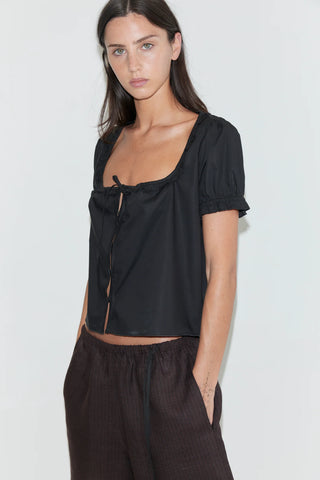 Deiji Studio Flounced Top - Black
