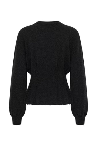 Gestuz Gzmanzi Waist Pullover in Deep Graphite Melange