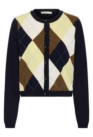 Gestuz Manzi Multi Cardigan - Skycaptain/Brown