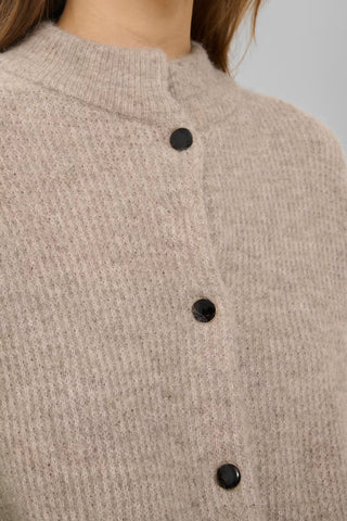 Gestuz Gzalpha Short Cardigan in Warm Sand Melange