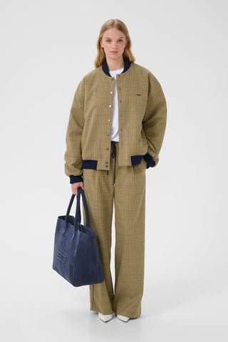 Gestuz Chicca Bomber - Navy/Brown Check