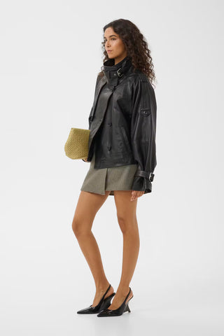 Gestuz Gzavic Leather Jacket in Black