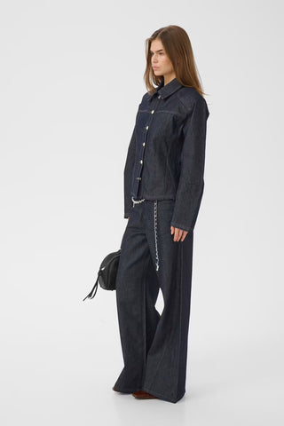 Gestuz Gzabina Waisted Jacket in Dark Blue Unwashed