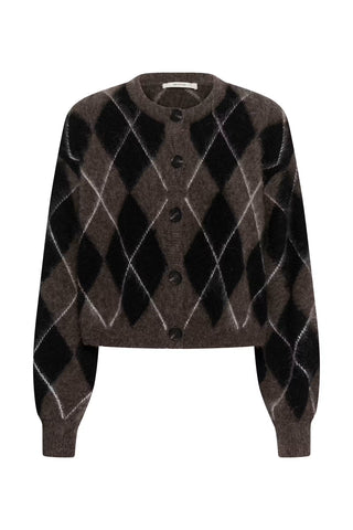 Gestuz Gzsida Multi Cardigan in Black/Chestnut