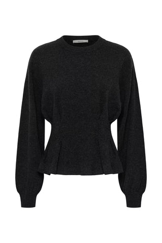 Gestuz Gzmanzi Waist Pullover in Deep Graphite Melange