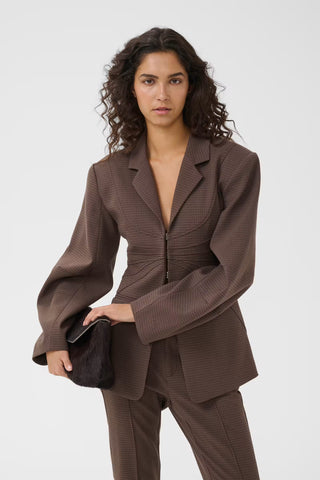 Gestuz Gzlamia Blazer in Slate Black Herringbone