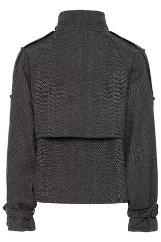 Gestuz Gzavic Short HB Jacket in Herringbone Black