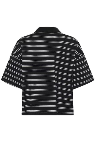 Gestuz Pilova Polo Tee - Black/White Stripe