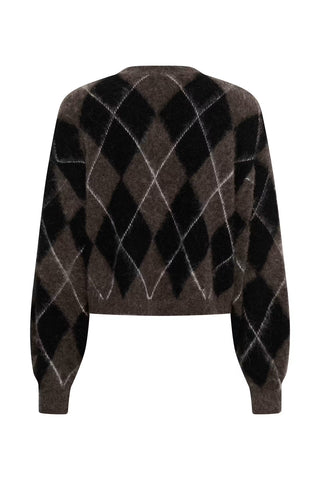 Gestuz Gzsida Multi Cardigan in Black/Chestnut