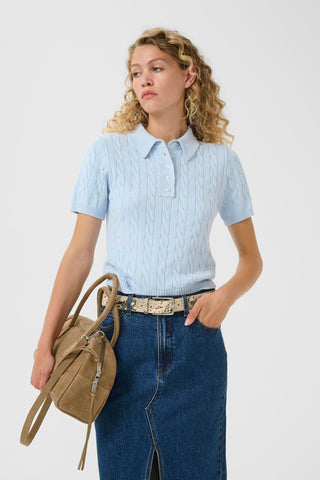 Gestuz Thilla Polo Pullover - Blue Finch