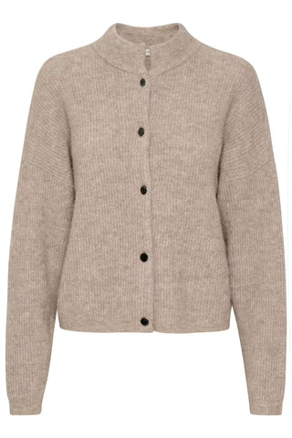Gestuz Gzalpha Short Cardigan in Warm Sand Melange