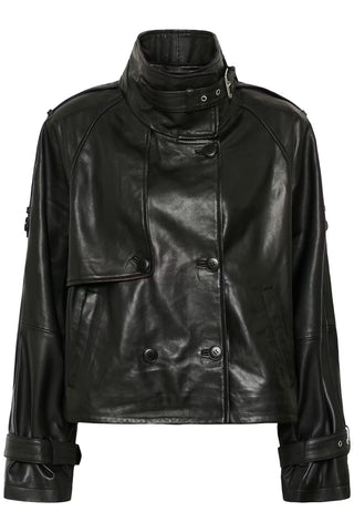 Gestuz Gzavic Leather Jacket in Black