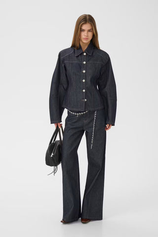 Gestuz Gzabina Waisted Jacket in Dark Blue Unwashed