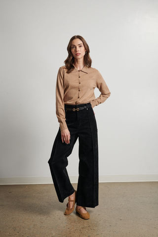 Line The Label Fawn Cardigan in Pecan