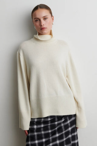 Second Female Alpha Knit T-Neck in Cream