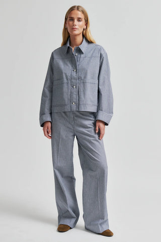 Second Female Antibes Overshirt - Dark Blue Stripe