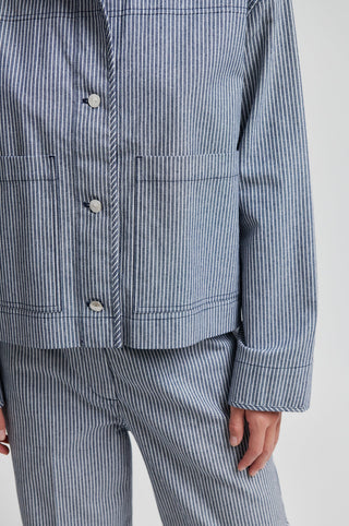 Second Female Antibes Overshirt - Dark Blue Stripe