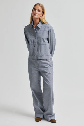 Second Female Antibes Overshirt - Dark Blue Stripe
