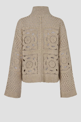 Second Female Crosette Knit Cardigan - Camel