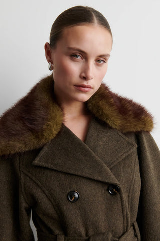 Second Female Agola Belt Jacket in Black Olive
