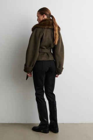 Second Female Agola Belt Jacket in Black Olive