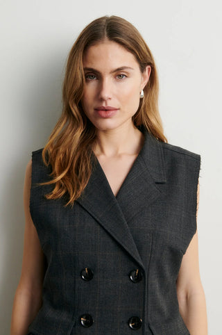 Second Female Anjou Waistcoat in Dark Grey Melange