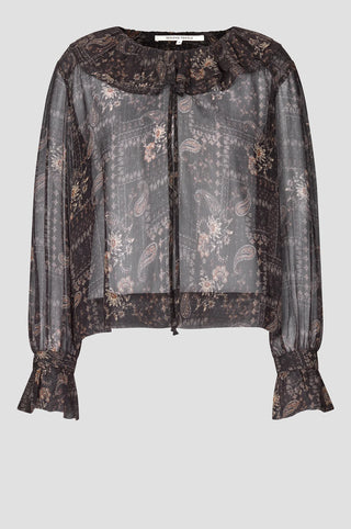 Second Female Paislia Frill Blouse in Black
