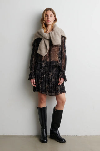 Second Female Paislia Frill Blouse in Black