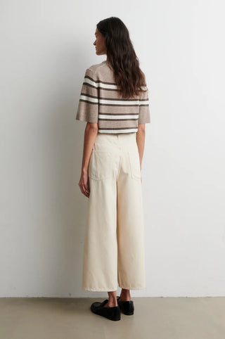 Second Female Vilna Knit SS O-Neck in Light Beige Melange