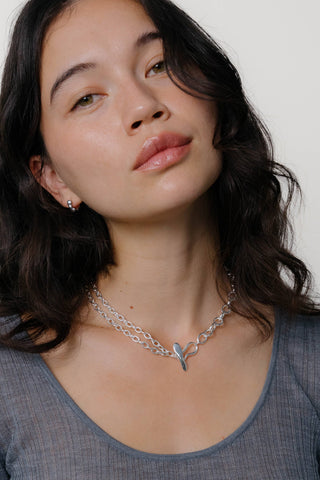 Kara Yoo Ramona Necklace Silver Plated Brass