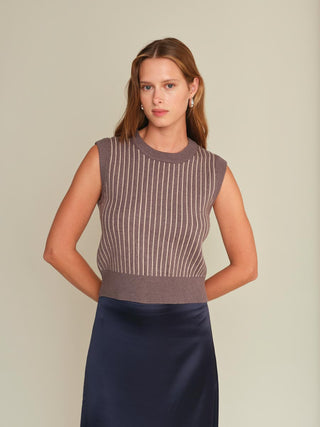 Deluc Bruce Knit Vest - Grey Melange