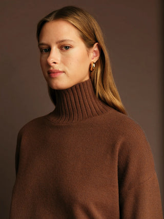 Deluc Peter Turtleneck Sweater in Chocolate