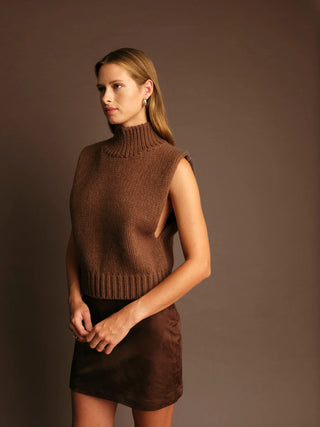 Deluc Peter Turtleneck Sweater in Chocolate