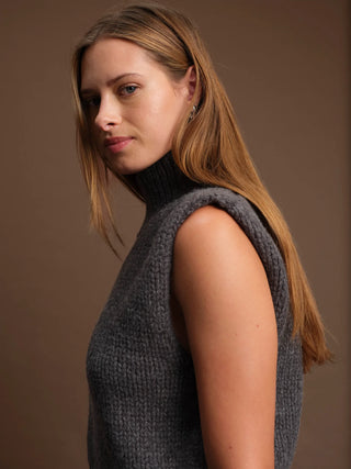 Deluc George Turtleneck Vest in Grey