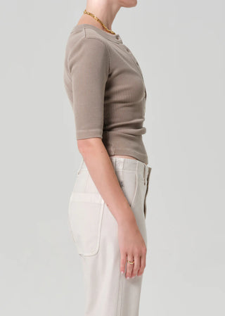 Citizens Of Humanity Nali Short Sleeve Henley - Sandatlas