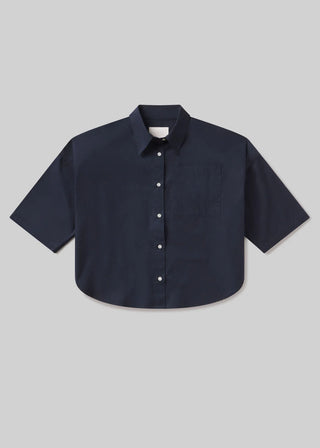 Citizens Of Humanity Frances Cropped Cape Button Up - Navy