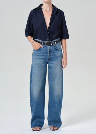 Citizens Of Humanity Frances Cropped Cape Button Up - Navy