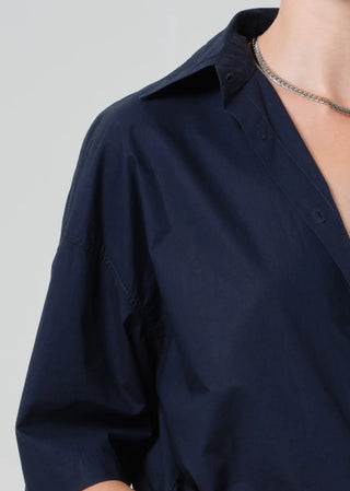 Citizens Of Humanity Frances Cropped Cape Button Up - Navy