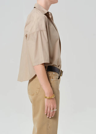Citizens Of Humanity Frances Cropped Cape Button Up - Catalina
