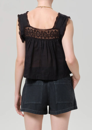 Citizens Of Humanity Mia Embroidered Top - Black