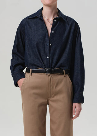 Citizens Of Humanity Ana Cropped Shirt In Piave