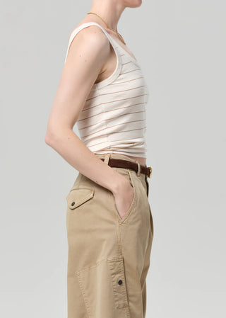 Citizens Of Humanity Faye Tank - Golden Pinstripe