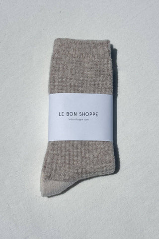 Le Bon Shoppe Wool Waffled Socks - Oatmeal / Cream