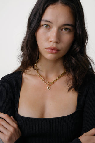 Kara Yoo Ramona Necklace + Ami Charm - Butter / Gold Plated Brass