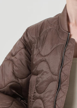 Agolde Shoreditch Ski Club Iona Quilted Jacket in Cocoa
