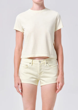 Agolde Adine Shrunken Tee - Lemon Drop