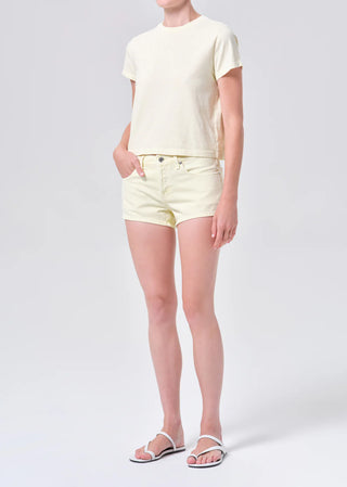 Agolde Adine Shrunken Tee - Lemon Drop