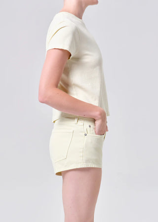 Agolde Adine Shrunken Tee - Lemon Drop