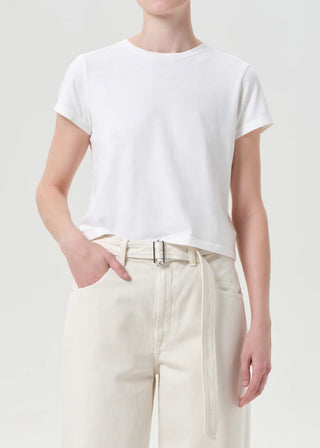 Agolde Adine Shrunken Tee - White Ash
